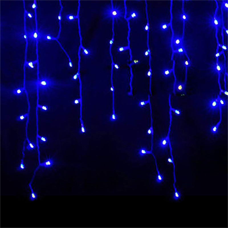 Décorations de noël pour la maison extérieure LED rideau glaçon chaîne lumière rue guirlande sur la maison hiver 220V 5m chute 0.4-0.6m: RGB / O