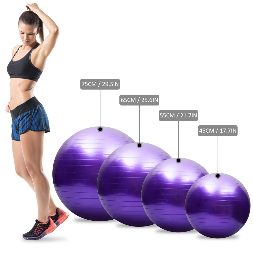 Anti-burst Yoga Ball Thickened Stability Balance Ball Pilates Barre Physical Fitness Exercise Ball 45/55/65/75CM Air Pump