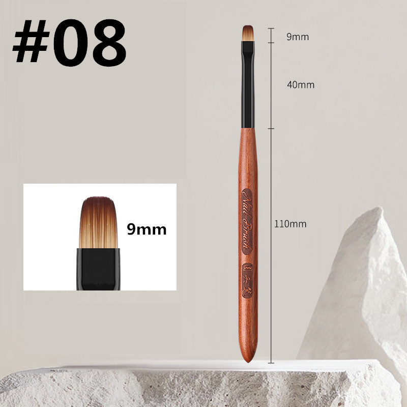Sandelträhandtag gradient blommande borstar effekt nagel uv-gel liner borste ritpenna ränder blommor nagelkonst målningsverktyg: Djupblå