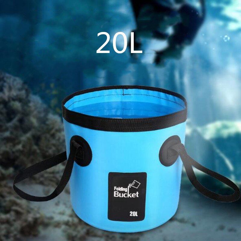 Cubo plegable de 12L y 20L, bolsas de agua impermeables, cubo portátil de pesca, contenedor de agua, bolsa de almacenamiento para coche