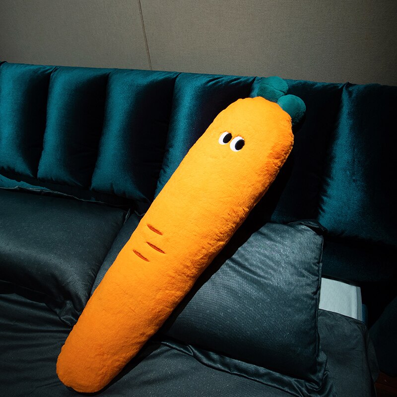 Cojín largo de fruta de Cactus zanahoria fresa, cojín de comida de imitación, de cumpleaños para niñas, almohada Kawaii, comida de felpa: Carrot / 140cm
