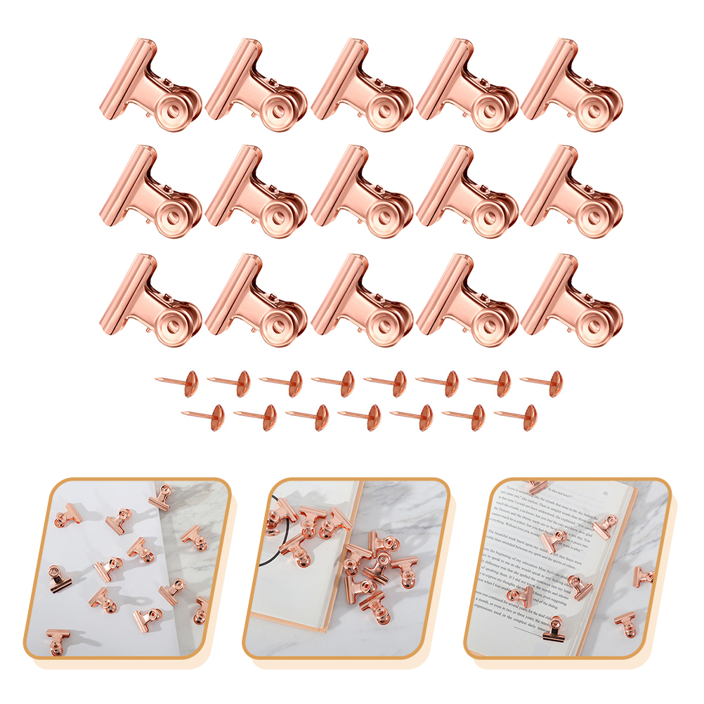1 Set Papier Klemmen Ijzer Bestanden Clips Documenten Clips Ijzer Bestand Klem Punaise Kit