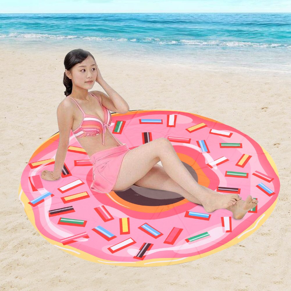 Roze Ronde Strandlaken Microfiber Absorberende Zwemmen Sport Bathrathe Handdoeken Picknick Deken Badhanddoeken Voor Woonkamer 146 Cm