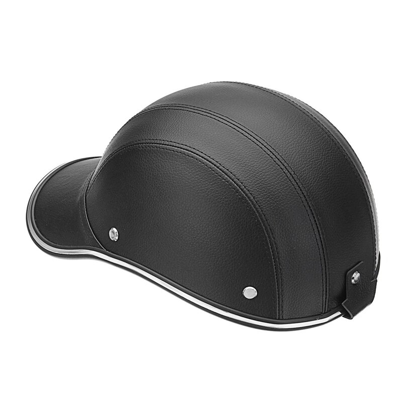 Motorfiets Lederen Helmen Fiets Scooter Half Open Gezicht Beschermende Helm Helm-Veiligheid Unisex Racer Helm Baseball Cap-veiligheid