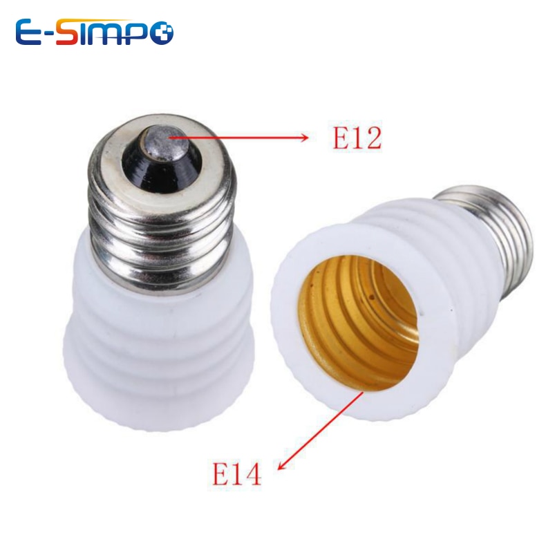 E12 Om E14 Led Kroonluchter Lamp Socket Adapter Converter Vs Naar Eu Kaars Lamphouder Adapter, Zwart Wit Volgens Voorraad