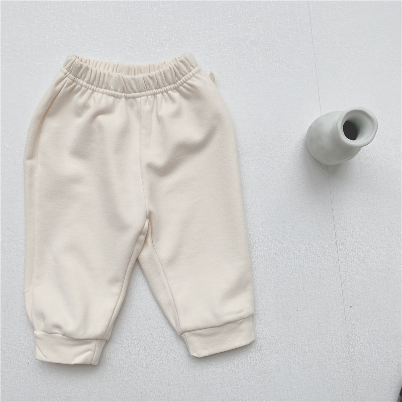 Pantaloni da bambino addensati inverno caldo Plus pantaloni di velluto ragazze 2021 inverno nuovi pantaloni per bambini pantaloni sportivi per bambini vestiti per bambini coreani: Beige / 9m