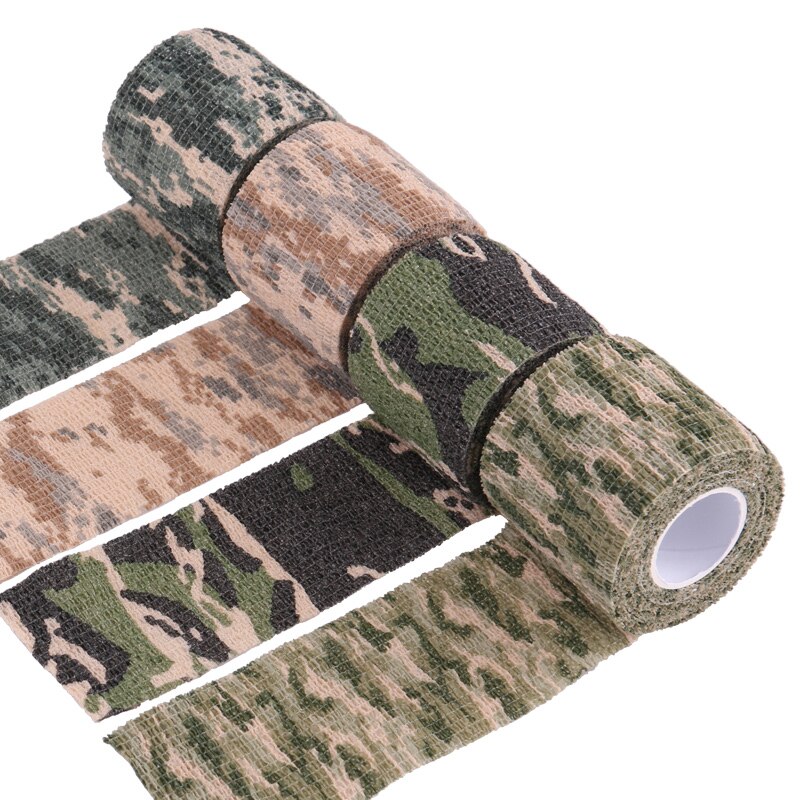 Army Camo Camouflage Elastic Tape Durable Disposable Waterproof Nonwoven Wrist Wound Bandage Sports Support Tatoo Grip Wrap