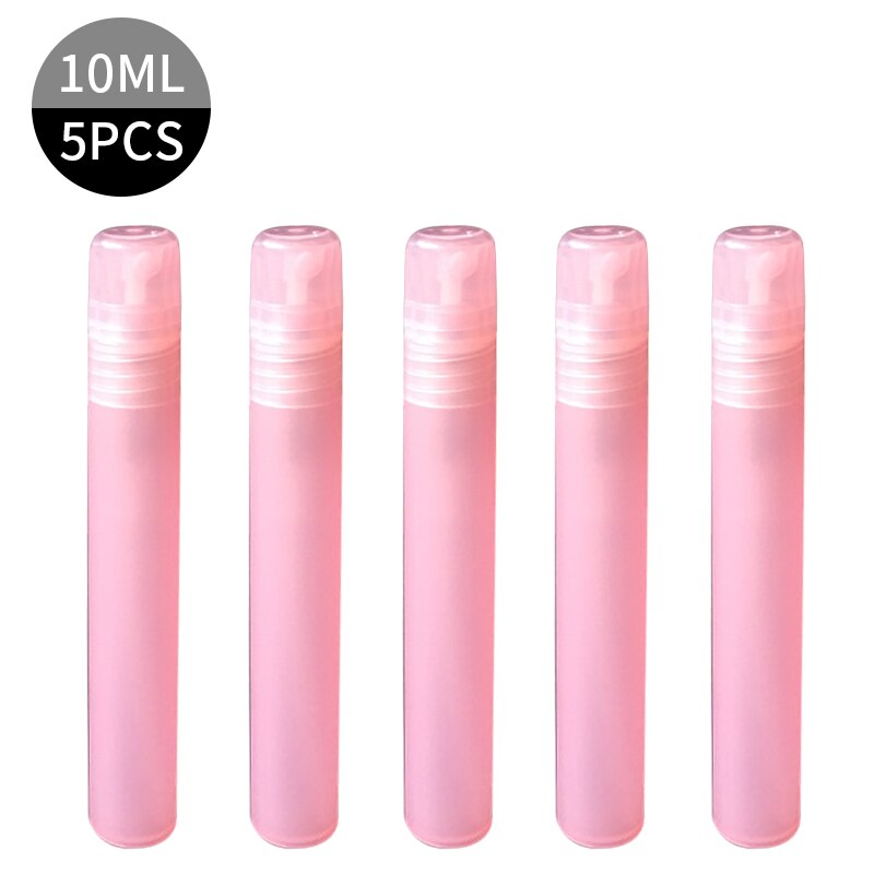 Mini botella recargable con rociador, botella de muestra portátil, atomizador pequeño, botellas con atomizador, 1/5 Uds., 5/10 Ml: pink 10ml 5pcs