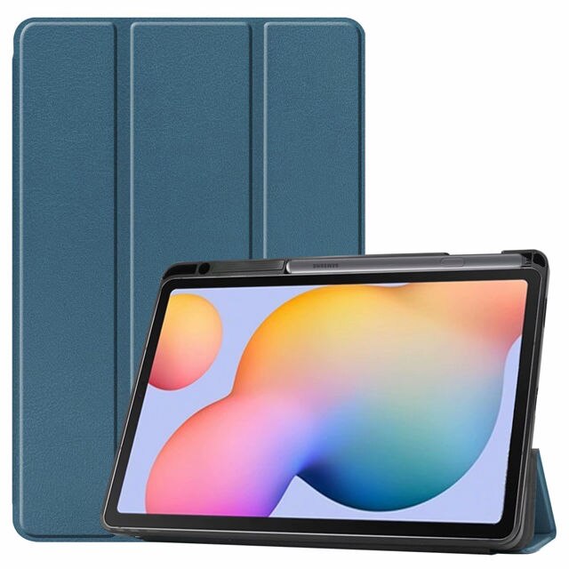 iBuyiWin Soft Silicone Smart Case for Samsung Galaxy Tab S6 Lite 10.4 SM-P610/P615 Tablet Capa Cover With Pencil Holder Funda: Dark Green