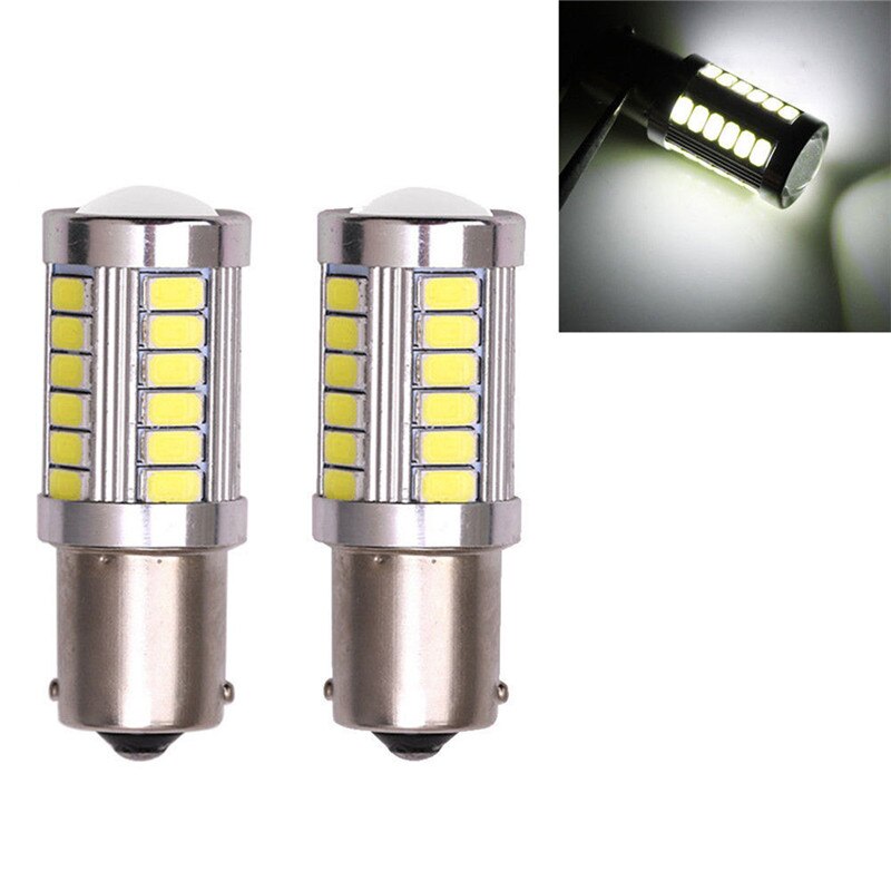 2 Stuks Led Cob Bright Laag Verbruik Canbus Lange Levensduur Auto Lamp 1156 Backup Reverse Licht 33-SMD 5630 5730 12V BA15S P21W #266421