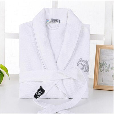Miehet& #39 ; s 100%  puuvillaa hiki kesä vohveli kylpytakki japanilainen kimono kylpytakki miesten aamutakki kylpytakki miesten makuutakit: Valkoinen / L
