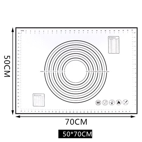Multifunction Baking Mat Scale Food Grade Silicone Baking Tray Pad Fondant Pad High temperature resistance Placemat Dish: 70x50cm