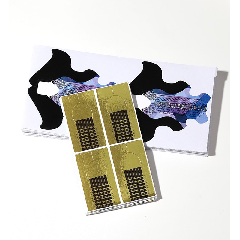 100 Pcs/Lot French Nail Form Tips Nail Extension Art Tools False Nails Art DIY Guide Forms Manicure Set Nail Forms Extension