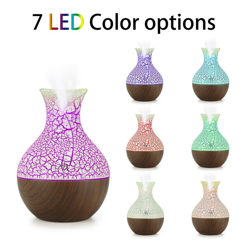 Mini humidificateur d'air en forme de vase en bois, diffuseur d'huiles essentielles, humidificateur d'air usb, purificateur d'air, diffuseur d'aromathérapie ultrasonique pour voiture, usb