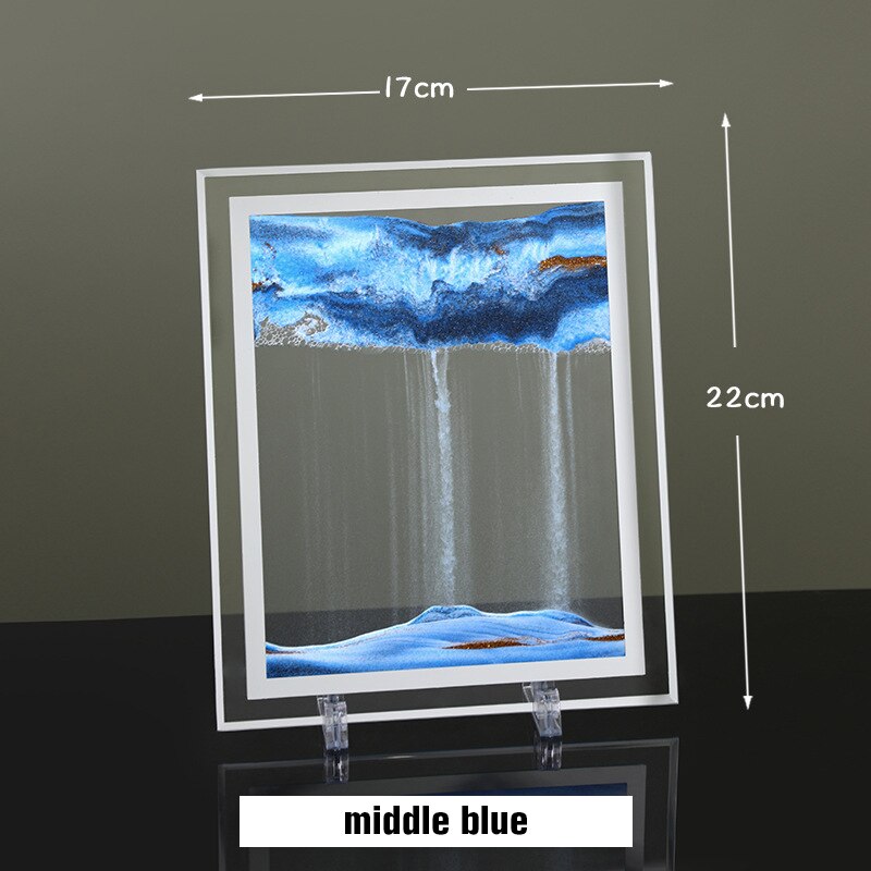 Sablier rotatif 3D avec paysage de sable profond, peinture de sable mouvant, décoration de bureau pour la maison,: M B