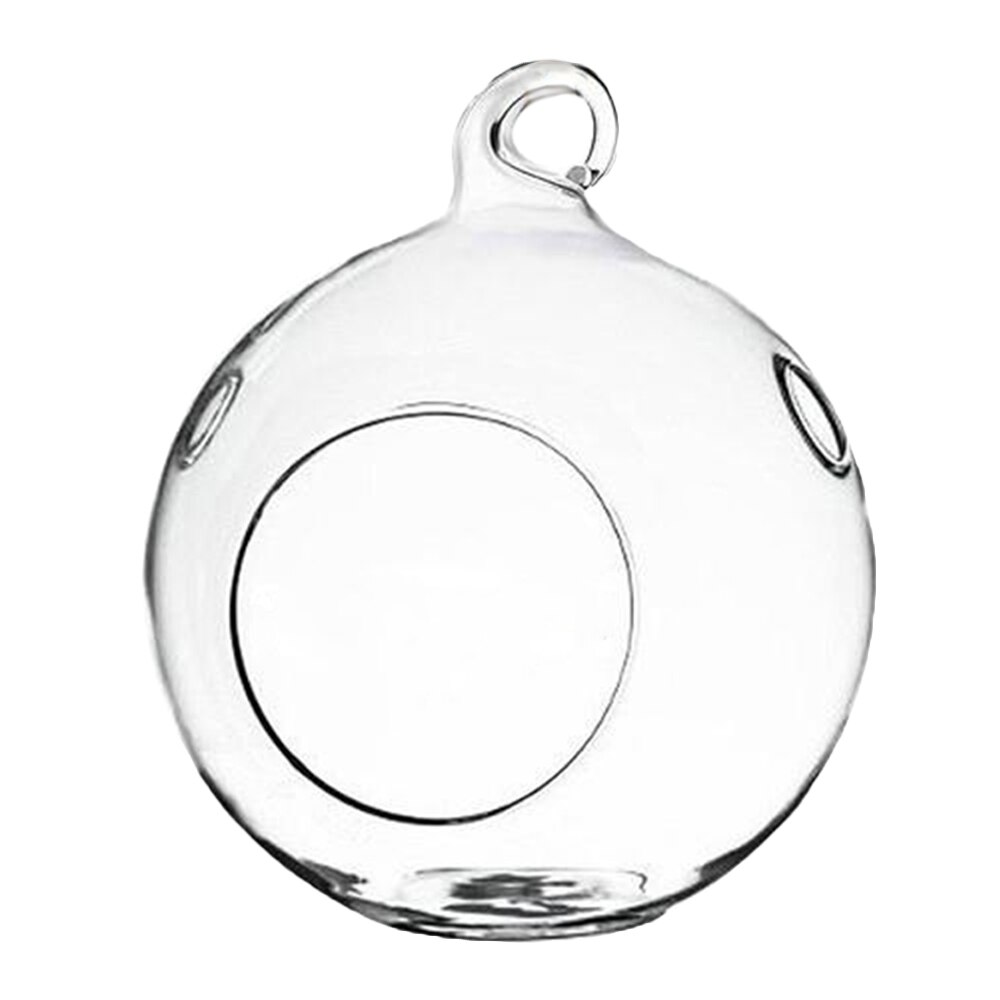 Tea Light Holder Globe Shape Round Clear Hanging Candle Candle Holder Glass Succulent Style Candlestick Dia.6CM