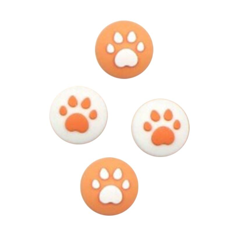 4 Uds Cute Cartoon Cat Paw Joystick silicona pulgar Grips cubierta para Nintendo Switch/Lite juego controlador accesorios tapa de balancín Kit: 4