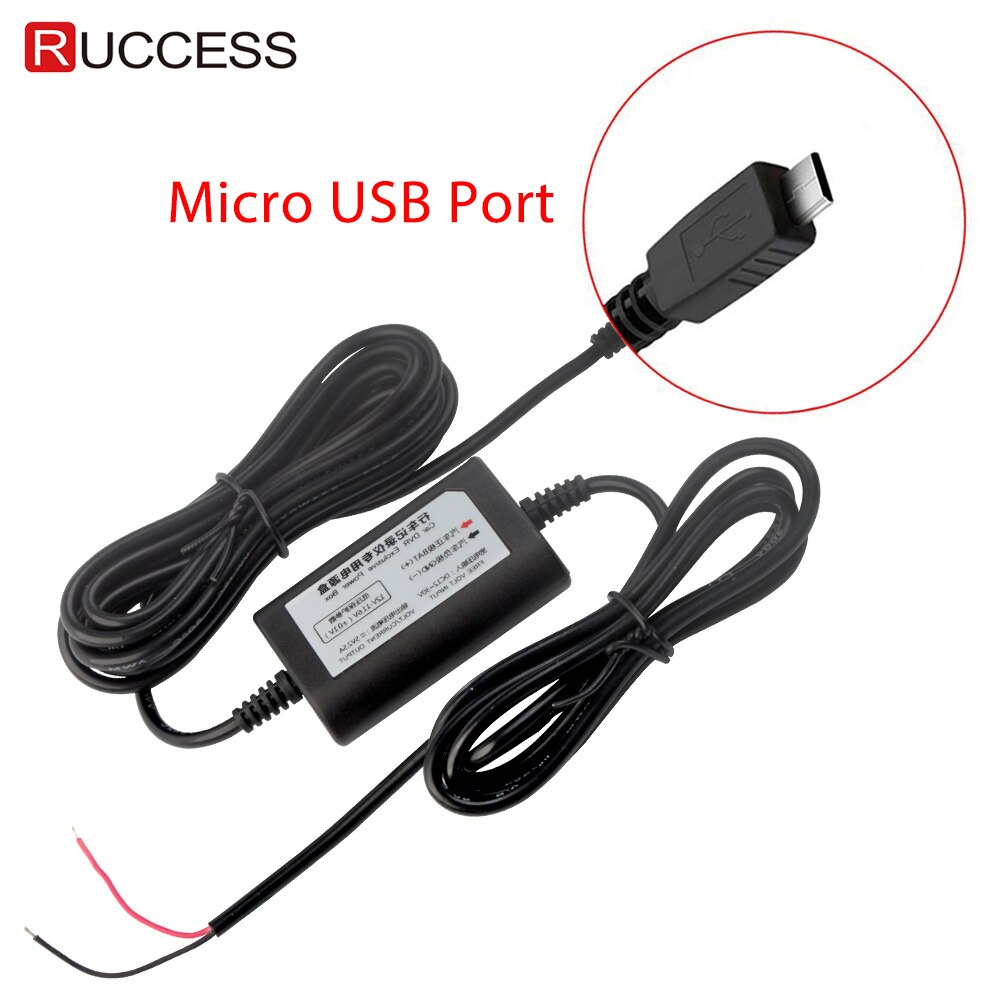Ruccess Harde Draad Kit Mini Micro Usb 12V Naar 5V 2.5A Auto Adapter Dvr Oplaadkabel Hardwire kit Voor Xiaomi/70mai/Dash Cam: Micro 5V