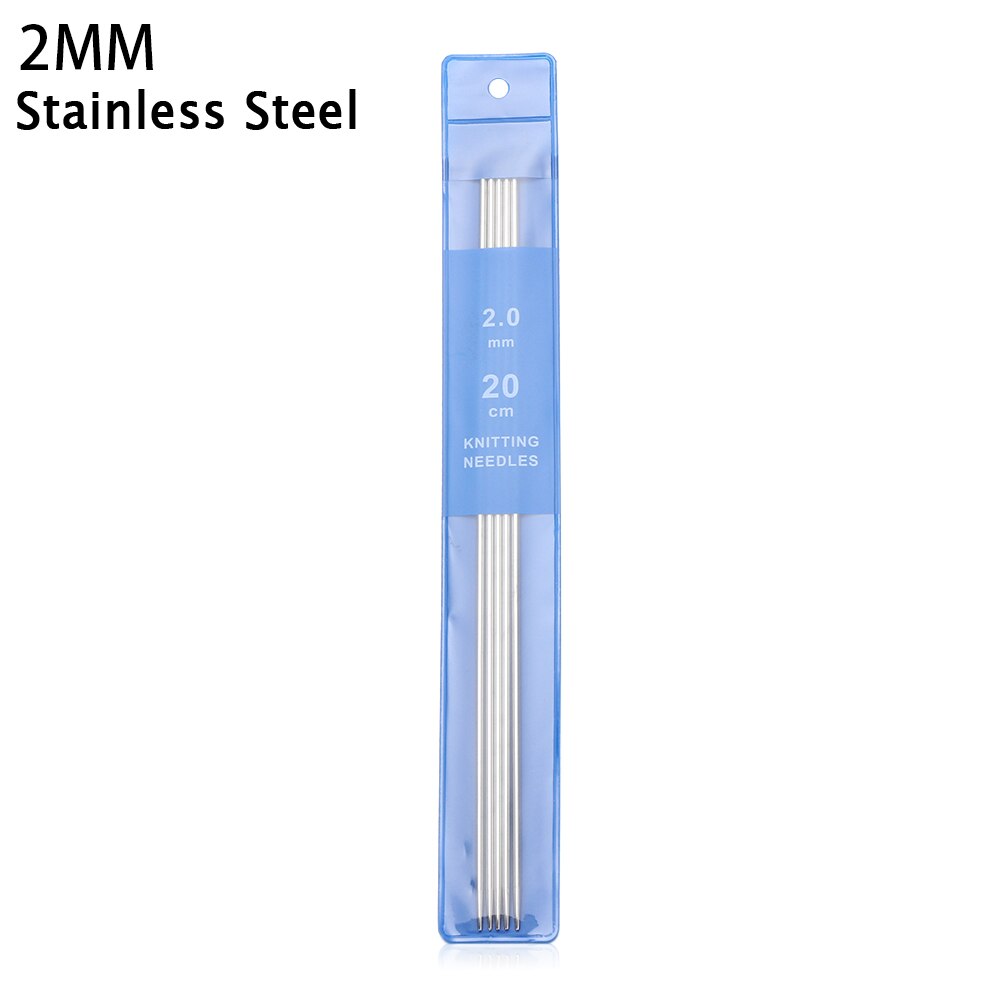 5Pcs Rvs Rechte Breinaalden Haaknaalden Breinaalden Set Diy Trui Weave Breien Tools Size 2-5Mm: 5pcs 2MM