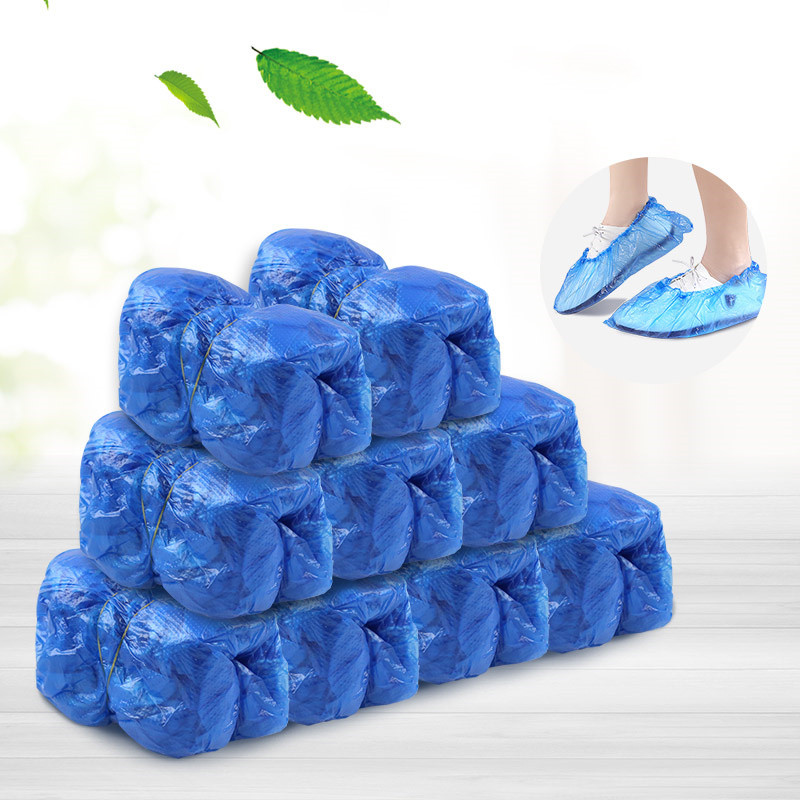50Pair Disposable Boot And Shoe Cover Pe Thick Shoe Cover Household Waterproof Dustproof Indoor Rainproof Shoe Cover