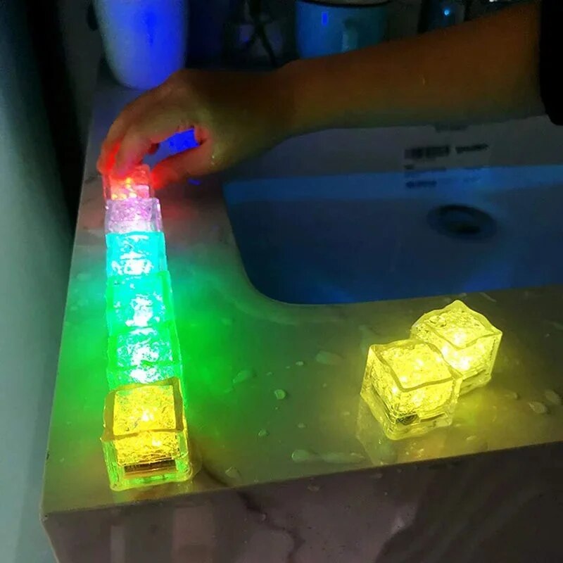 12 Uds. Bañera de baño para bebé, juguetes con luz LED, cambio colorido, impermeable, rompecabezas de baño brillante, juguetes para niños, de cumpleaños infantil