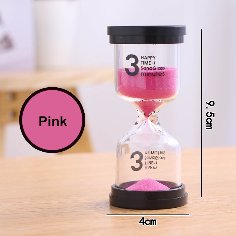 Hourglass 1/3/5/10/15/30 Minutes Hourglass 60 Minutes 45 Minutes Christmas Timer Home Decoration Dining Accessories C137: Pink  3 Minutes