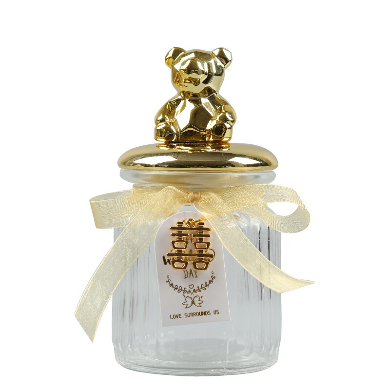 Bocal en verre scellé en céramique, boîtes à bijoux, boîte à bibelots pour bague de mariage, rangement de bijoux, de cérémonie pour adulte, fête prénatale