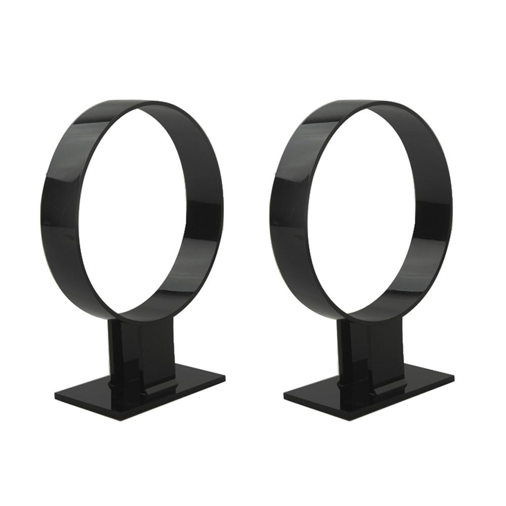 Serre-tête en acrylique transparent noir | 2 pièces, support de bandeau, organisateur de couvre-chef, support d'affichage standard, accessoires pour cheveux: black