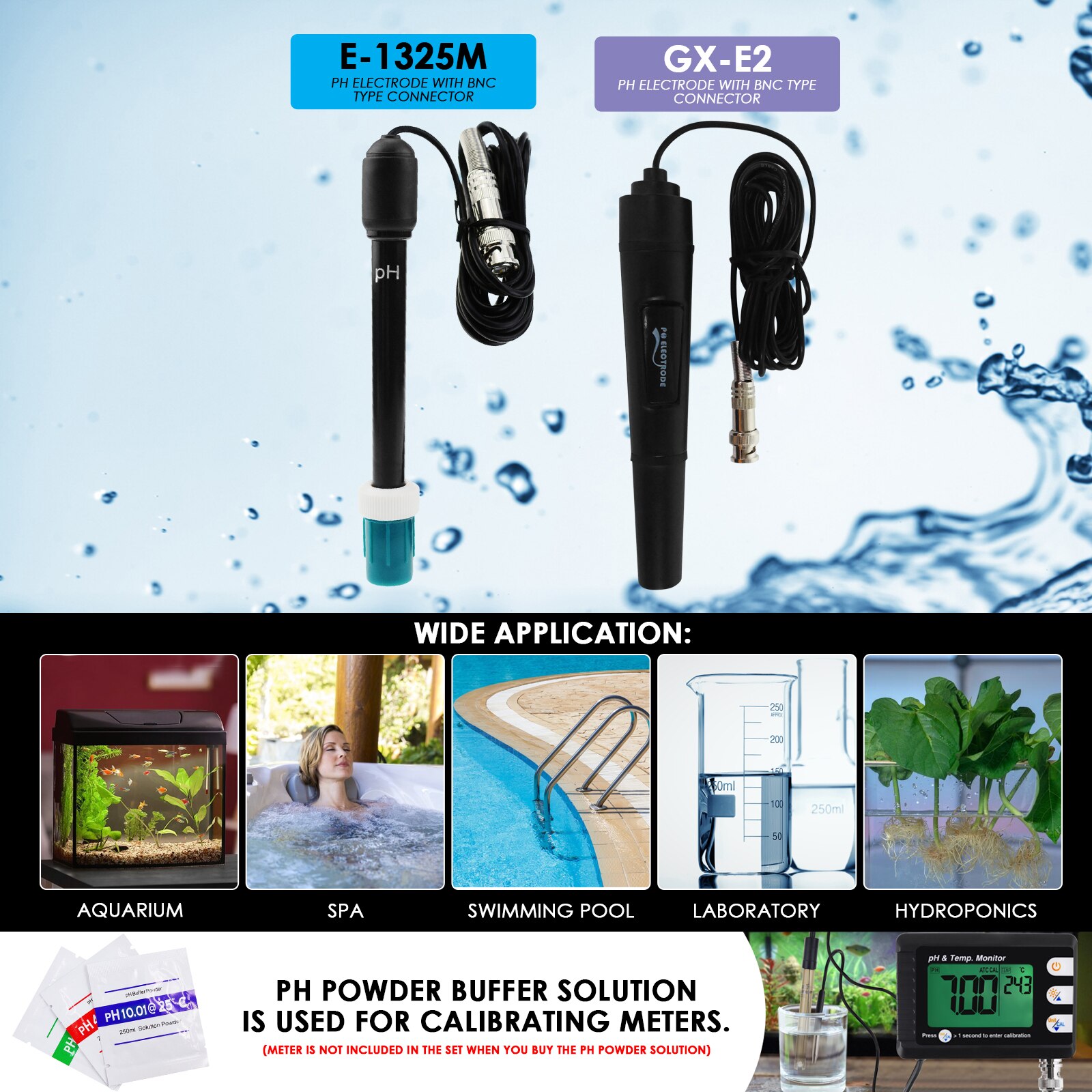 Sonde d&#39;électrode pH connecteur BNC, câble de 300cm pour contrôleur de moniteur de PH mètre