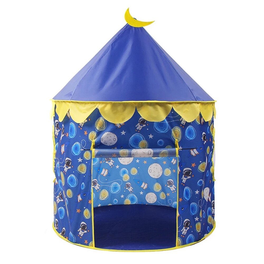 Ruimte Creatieve Ruimteschip Spel Tent Tipi Kinderen Spelen Huis Wigwam Portable Opvouwbaar Opvouwbare Tent Voor Indoor En Outdoor Gebruik: Blue