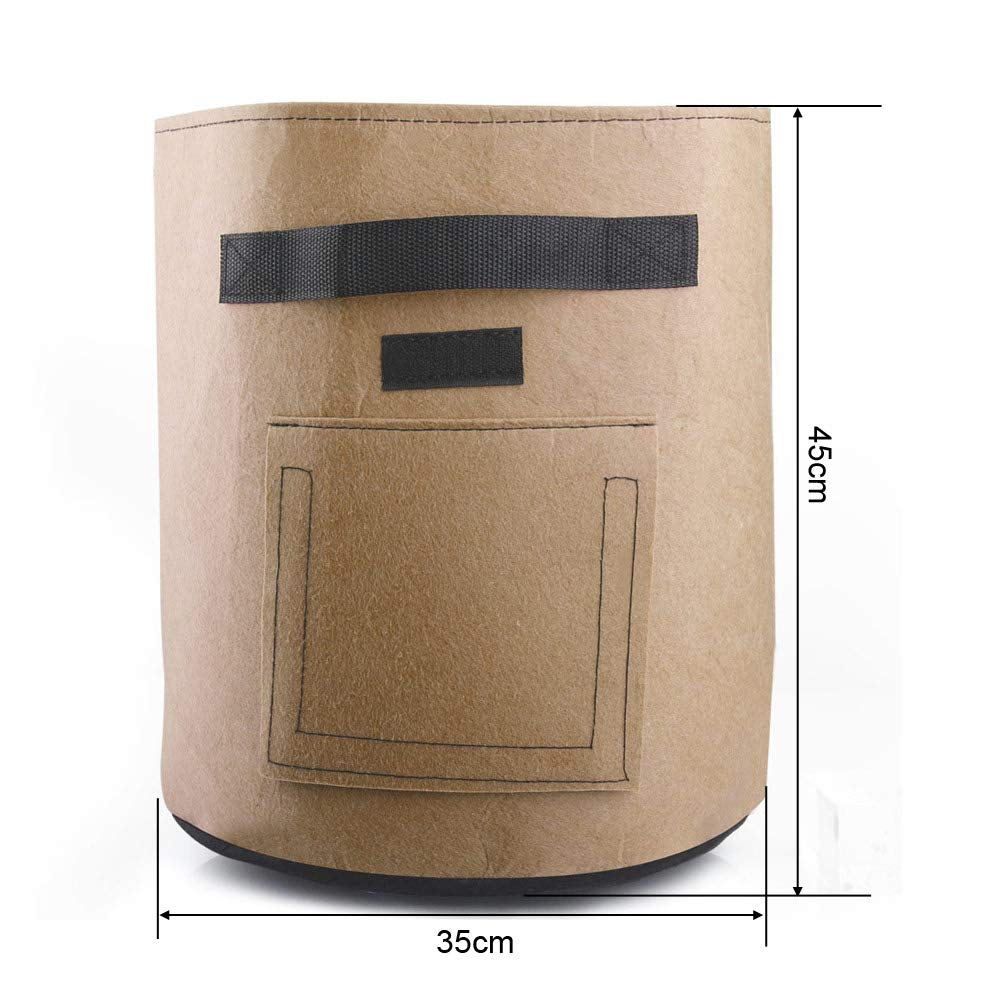 Bolsa de cultivo de patatas de 10/7 galones, olla de doble puerta, bolsa de plantas para interior y exterior no tejida respetuosa con el medio ambiente