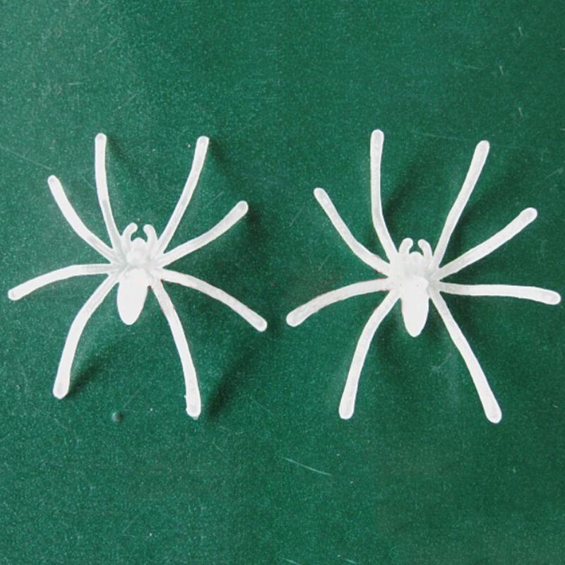 20 Pcs Halloween Decoratie Festival Levert Plastic Wit Glow Spider Funning Grapje Speelgoed Decoratie Realistische Prop