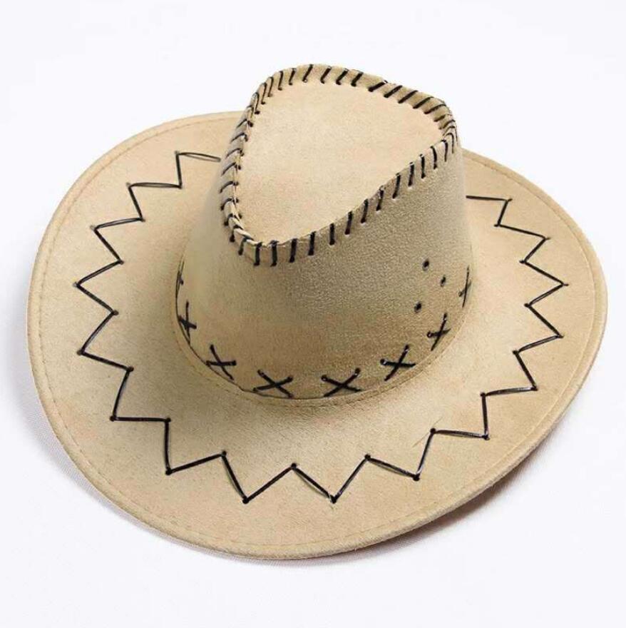 Mænd kvinder cowboy hat top hat vintage bred skygge hovedbeklædning kasket western cowboy hat jazz cap solhat: Wyh -4912- bi