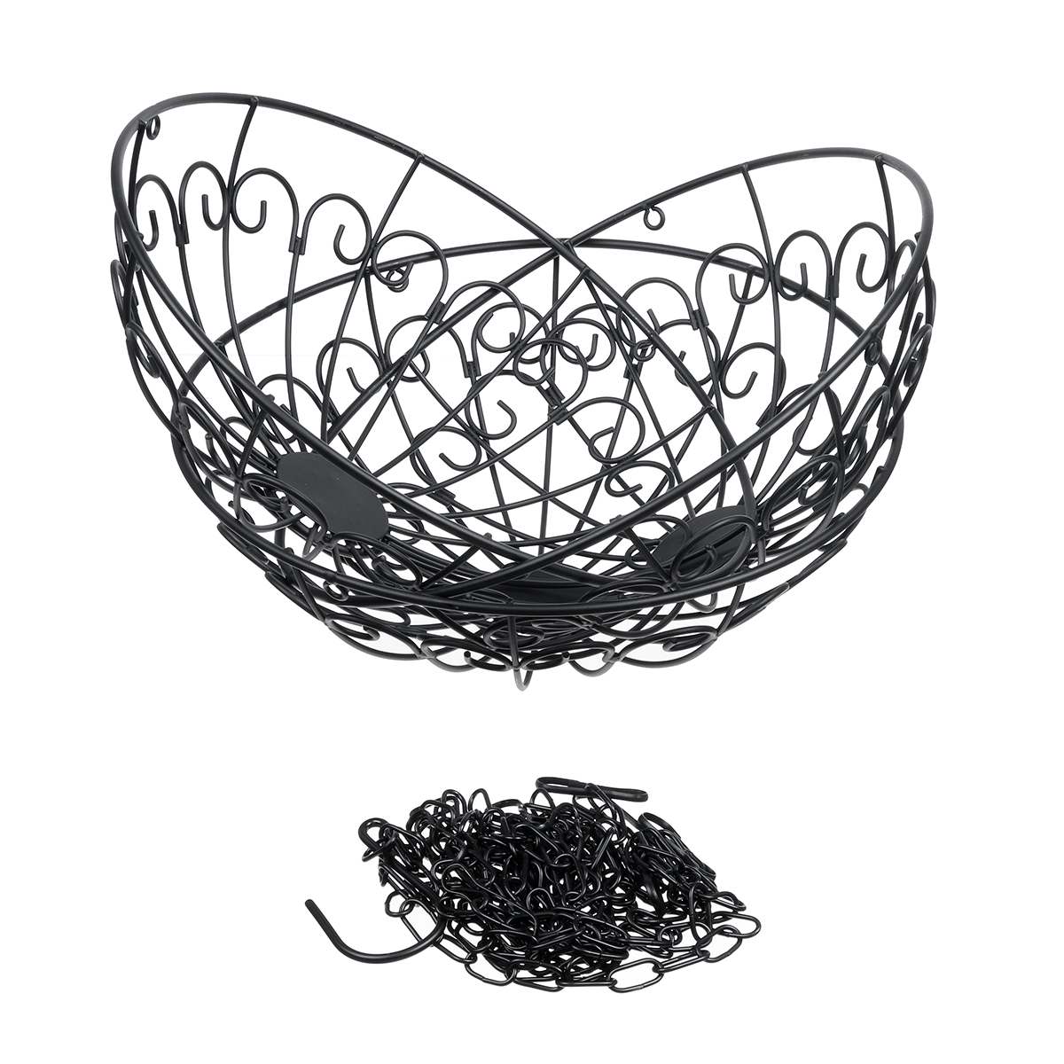 3-Tier Metal Delicate Fruit Display Basket Hanging Basket Sturdy Vegetable Rack Vegetable Hanging Basket