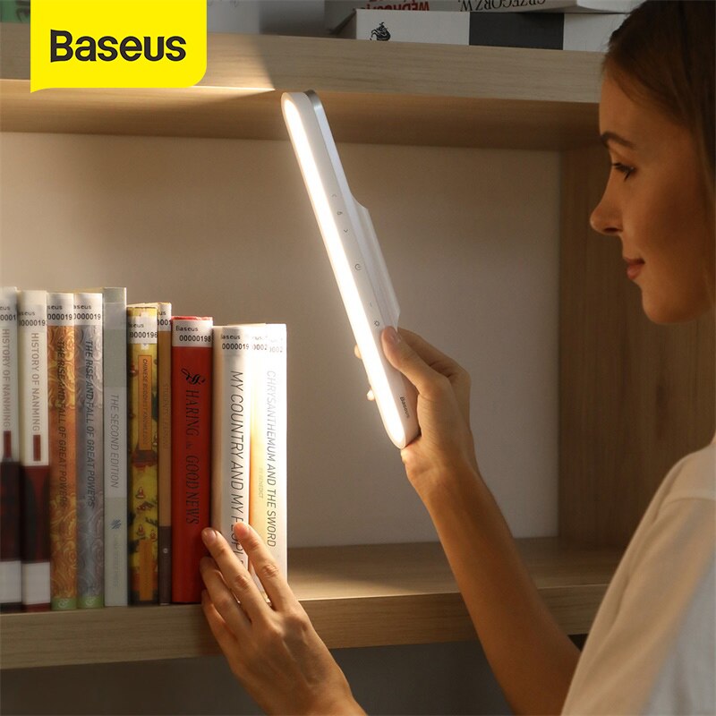 Baseus Led Bureaulamp Magnetische Tafellamp Voor Studie Kast Licht Usb Oplaadbare Traploos Dimmen Slaapzaal/Keuken/Garderobe