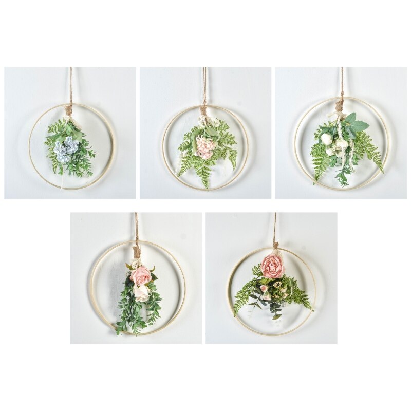 Ścienny bambusowy wieniec nie znikną girlanda sztuczny kwiat wiszący pierścień dekoracyjne rekwizyty salon ślubny wystrój domu #