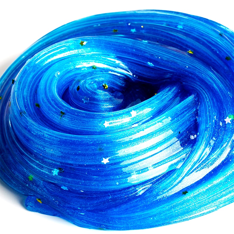 120Ml Blauw Roze Sterren Pluizige Slime Polymeer Klei Super Licht Zacht Katoen Bedels Voor Slime Kit Antistress Speelgoed