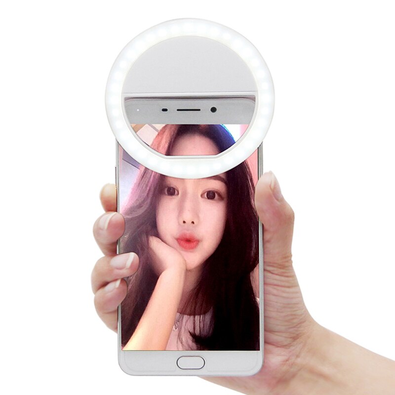 Draagbare 36 Led Selfie Ring Licht voor Smartphone iPhone iPad Samsung Galaxy HTC LG Smartphone