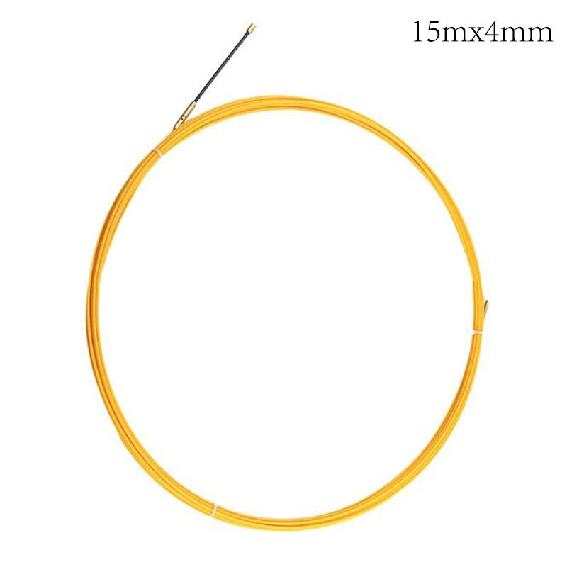 Cable Puller Fish Tape Yellow Cable Fiberglass Fish Tape Reel Puller for Telecom Electrical Wall Wire Conduit Tool 5M/15M/25M: 15Mx4MM