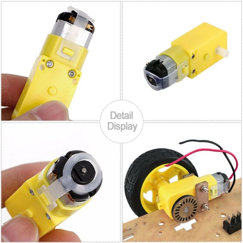 Rueda de neumático de plástico Robot con Motor de engranaje DC 3-6V 1/2/1 juego para Arduino