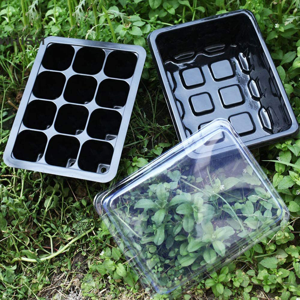 Trays Zaailing Doos 12 Grid Plastic Kwekerij Pot Tuin Plant Kwekerij Lade Kieming Doos Met Deksel Tuin Kwekerij