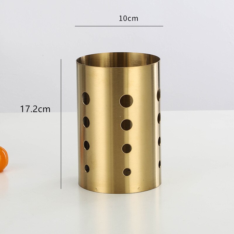 Gold Stainless Steel Chopstick Cutlery Drainer Box Tableware Organizer Rack Spoon Fork Storage Holder Kitchen Accessories: Dark Khaki