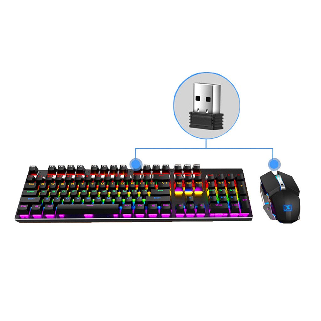 X200 podwójny tryb klucz ergonomiczna gra bezprzewodowy Mix podświetlany Panel mechaniczny zestawy klawiatura i mysz 104 klucz standardowa klawiatura mysz
