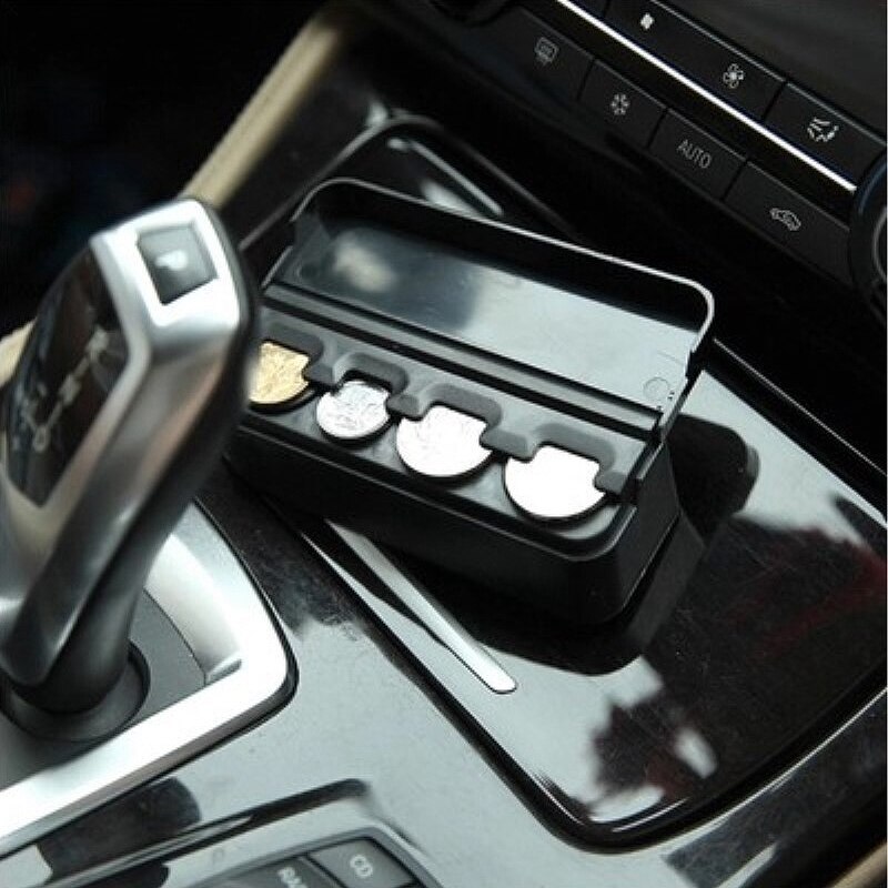 Car Coin Box Car Decoration Coin Box 4 Compartments Coin Storage Box