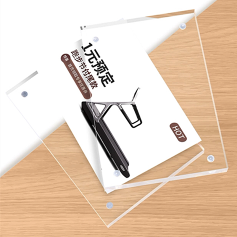 100*70mm Magnetic Acrylic Block Label Frame Desk Sign Holder Photo Frame Stand Desk Paper Card Picture Price Tag Display