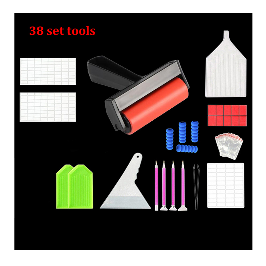 Diamant Malerei Lagerung Kasten Und Werkzeuge Bausatz Erwachsene Oder freundlicher, Diy Diamant Stickerei Zubehör Mosaik Stift Tabletts Pinzette Rolle: 01
