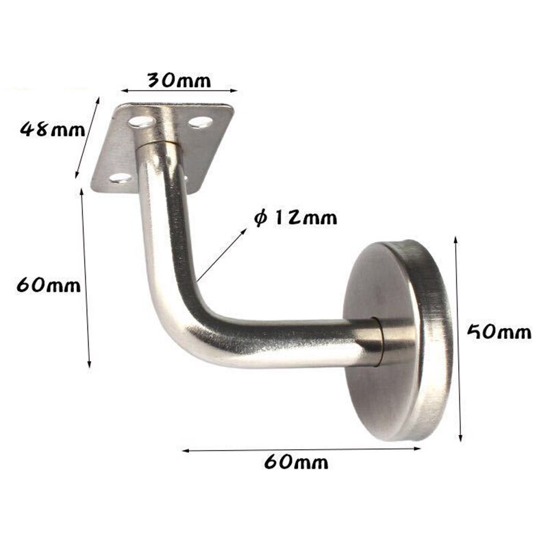 5*Stainless Steel Handrail Bannister Stair Rail Bracket Balustrade Wall Support.: Flat
