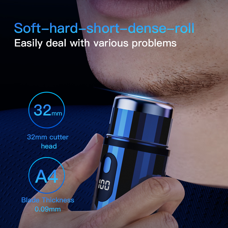 Mini barbeador elétrico portátil para homens, design de cápsula, viagem, uso doméstico, faca de barba elétrica, recarregável por usb, navalha elétrica de bolso