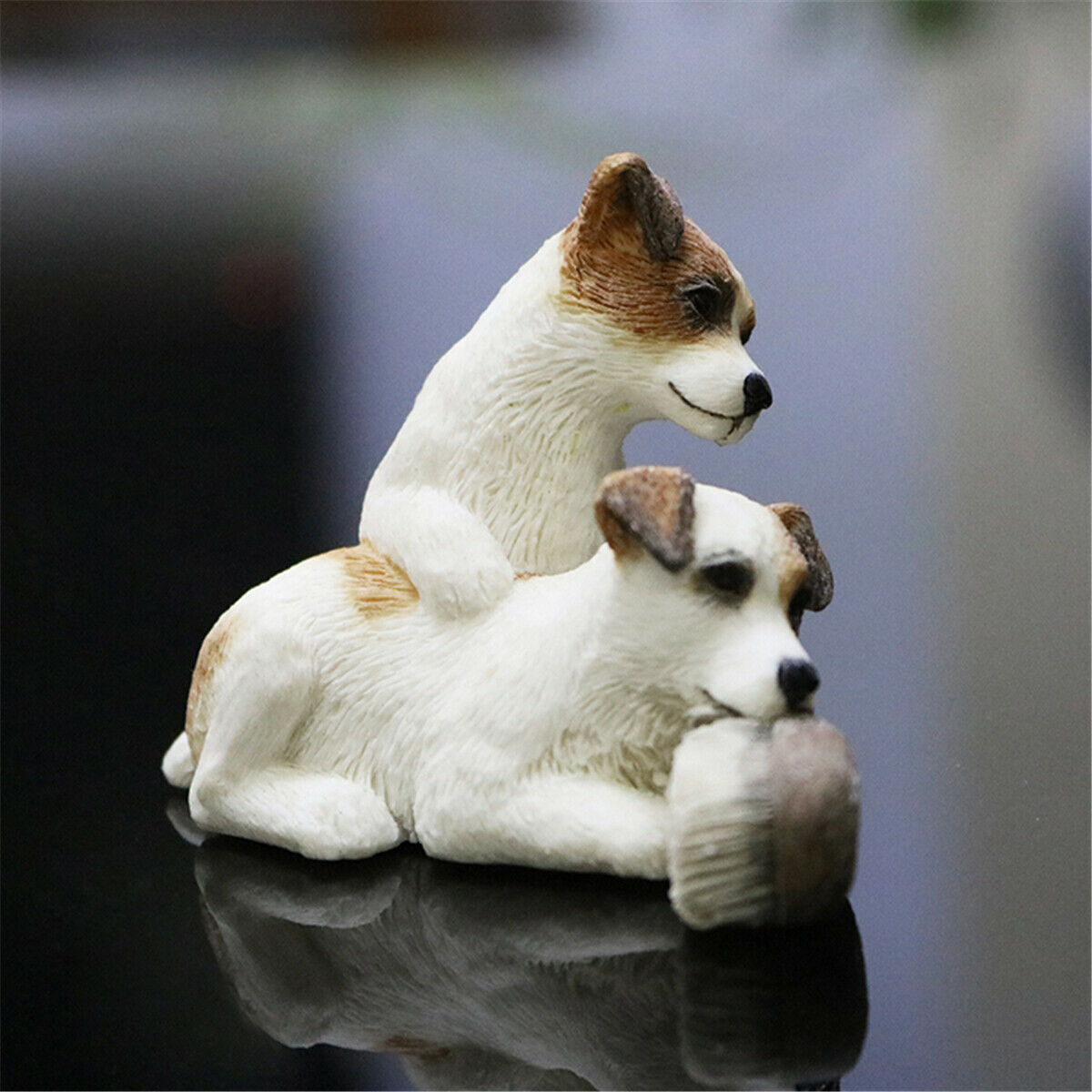 Jjm jack russell terrier hund kjæledyr figur canidae dyr bil dekor samler leketøy modell pedagogisk for barn voksne barn