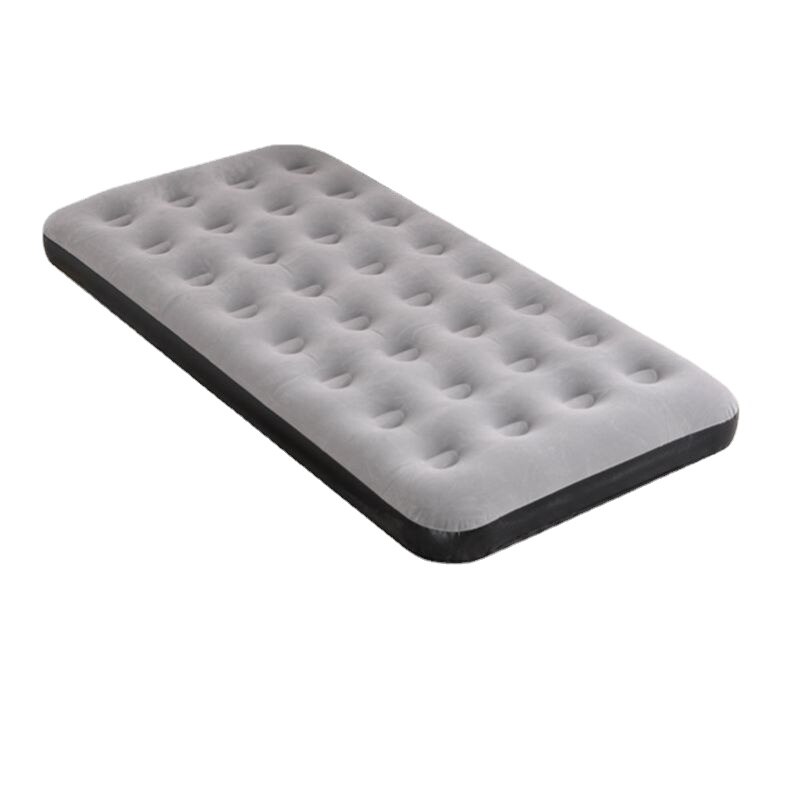 Opblaasbare Matras Enkele Persoon Lunchpauze Grond Floor Verdikte Huishouden Luchtkussen Bed Dubbele Vouwen Dutje Camping Bed: gray